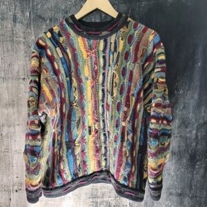 COOGI 100% Cashmere Multicolor Knit Sweater 90s Vintage
